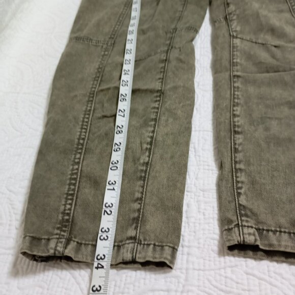 Ecote 100% Cotton Olive Green Cargo Pants With Zippers Size 28 Womens - Picture 12 of 12